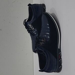 Men's Gatsby Oxford No-Stripe Orthopedic Leather Shoes Blue Size 11.5